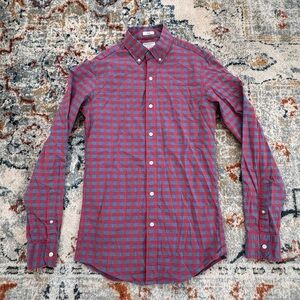 J. Crew Stretch Men’s Slim Red Plaid Shirt Size XS